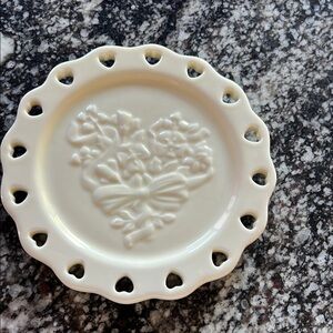 Longaberger Pottery “Sweetest Heart” Candle Holder